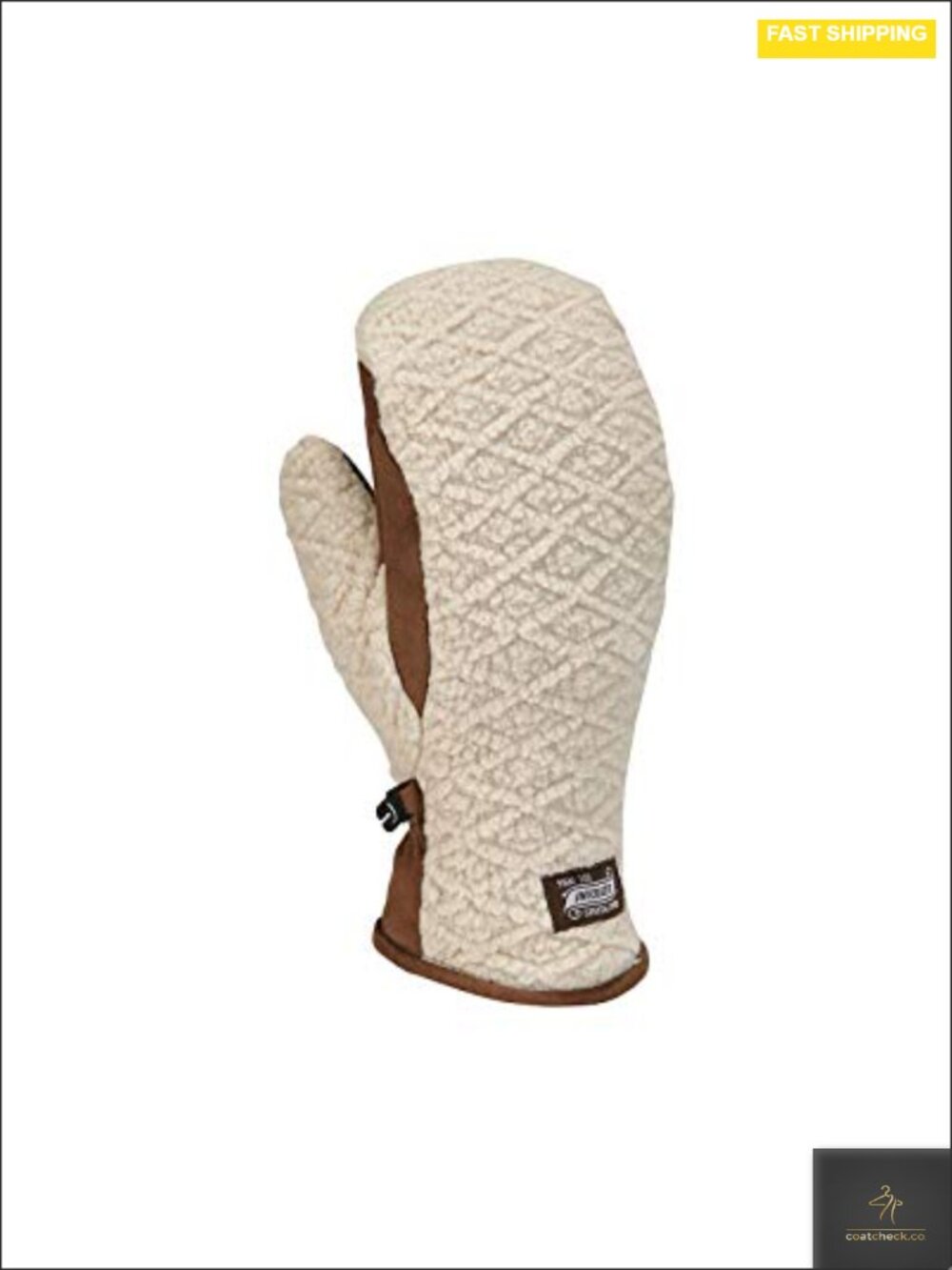 Women's Argyle Mitts Polartec Thermal Pro Fleece Suede Palm Megaloft Insulation